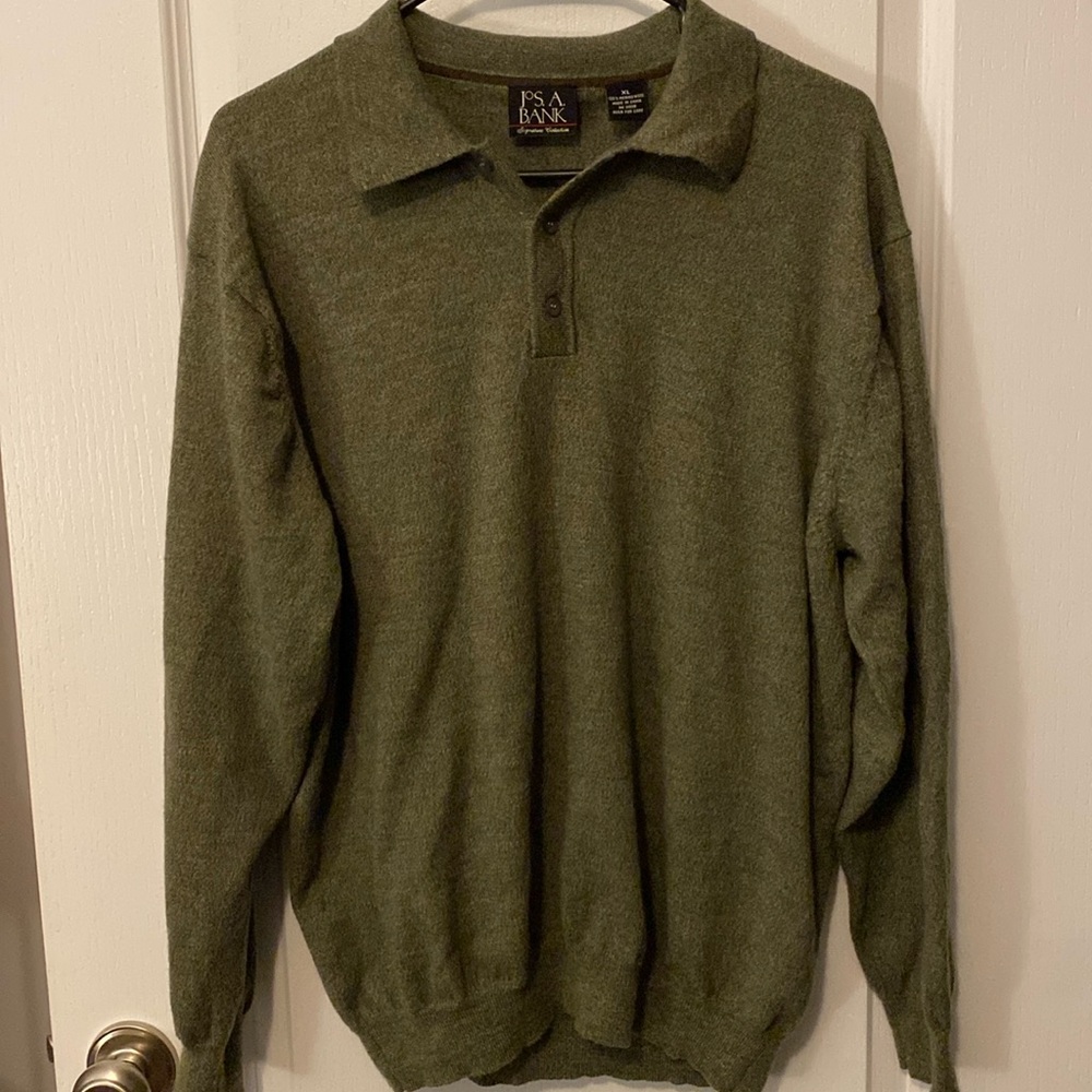 100% Merino Wool Sweater. Jos A. Bank.